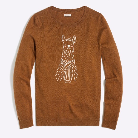 J Crew Embroidered Llama Sweater | Poshmark